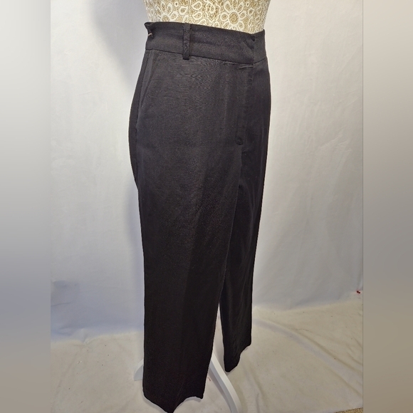 Talbots Women's Black Heritage Lined Linen Blend Lightweight Casual Pants Size 8 - Picture 3 of 16